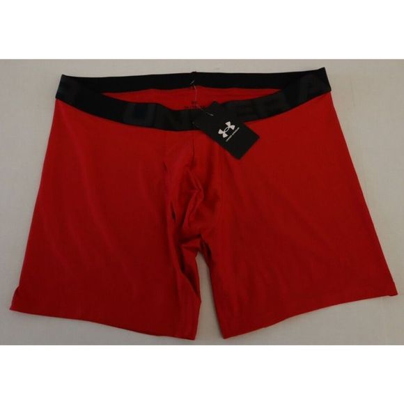 Under Armour 1332663 603 Men's Sz 2XL Red/Black Tech 6" Boxerjock Briefs - Picture 1 of 4